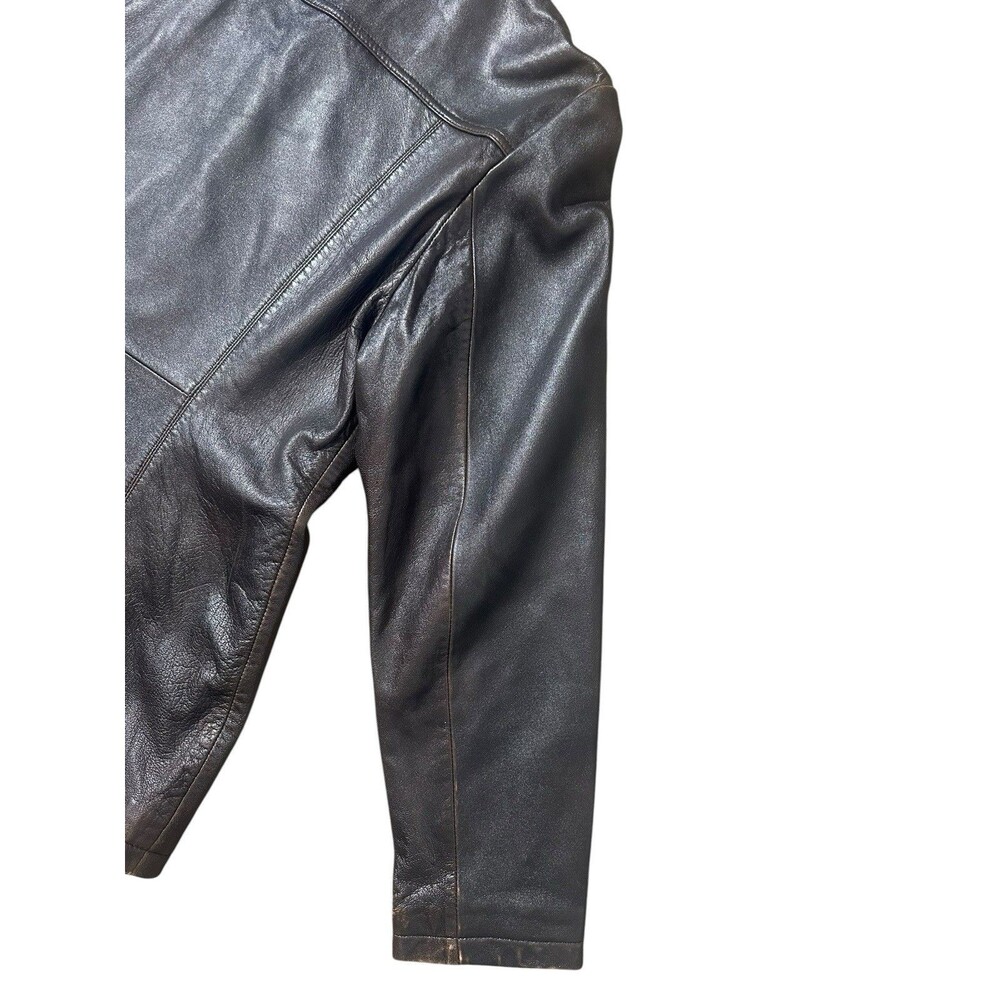 Vintage Wilsons Leather Maxima Women's Brown Genuine Leather Jacket XL Button Up - Picture 11 of 16